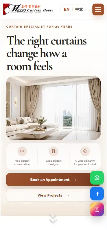 Online Curtain Store mobile website preview