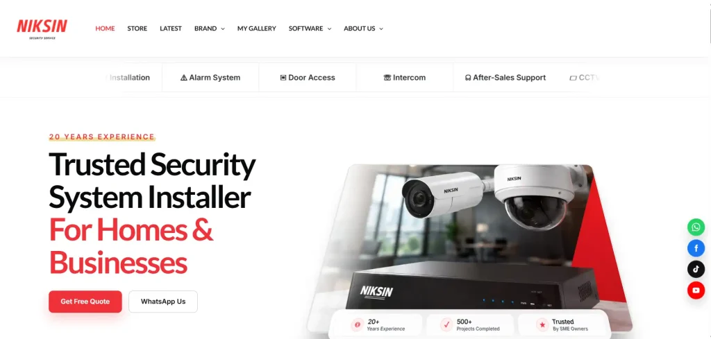 Electronic Online Security & CCTV desktop website preview