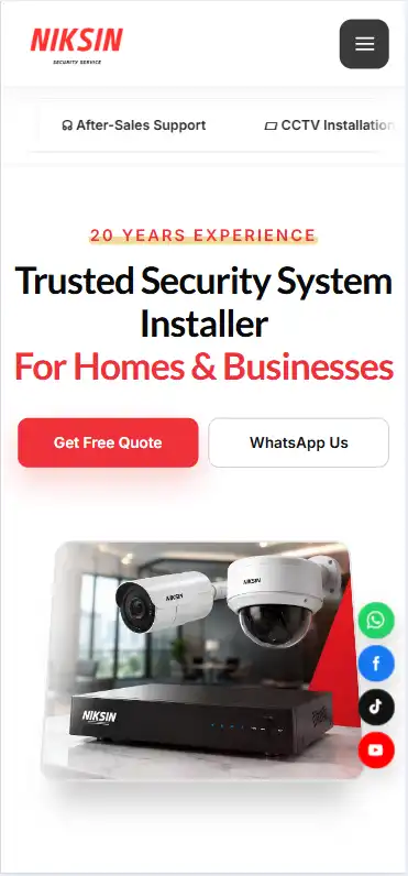 Electronic Online Security & CCTV mobile website preview